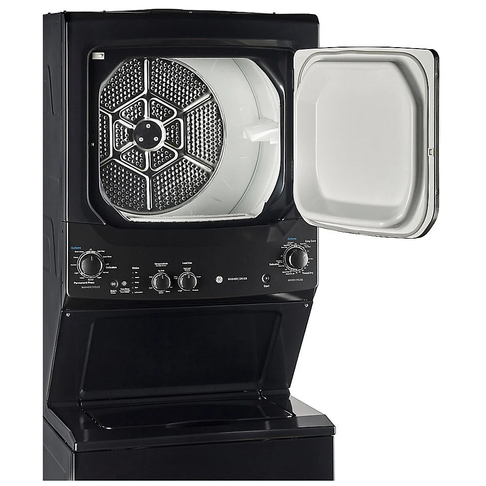 GE GUD37ESMMDG Laundry Center, 27" Width, 5.9 Cu. Ft. Capacity (Dryers), Electric, 27" Exterior Width, Capacity, 11 Wash Cycles, 800 RPM Washer Spin Speed, 4.4 Washer Capacity, Diamond Grey colour Contains Agitator RF