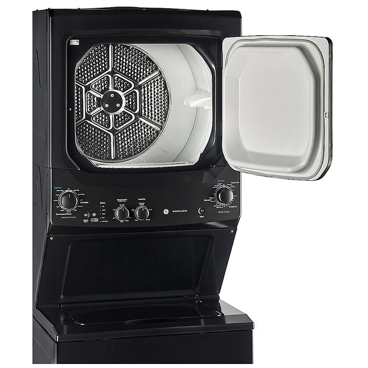 GE GUD37ESMMDG Laundry Center, 27" Width, 5.9 Cu. Ft. Capacity (Dryers), Electric, 27" Exterior Width, Capacity, 11 Wash Cycles, 800 RPM Washer Spin Speed, 4.4 Washer Capacity, Diamond Grey colour Contains Agitator RF