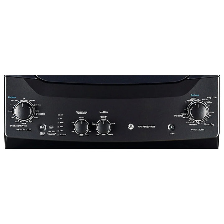 GE GUD37ESMMDG Laundry Center, 27" Width, 5.9 Cu. Ft. Capacity (Dryers), Electric, 27" Exterior Width, Capacity, 11 Wash Cycles, 800 RPM Washer Spin Speed, 4.4 Washer Capacity, Diamond Grey colour Contains Agitator RF