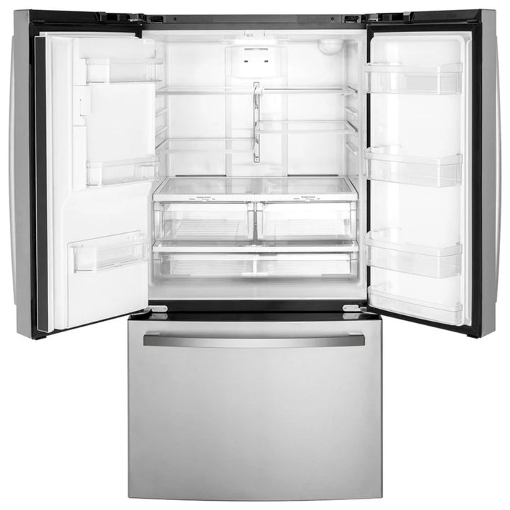 GE GYE21JYMFS Counter Depth French Door Refrigerator, 36 inch Width, 20.6 cu. ft. Capacity, Counter Depth, Water Dispenser (Exterior), Ice Dispenser (Thru Door), ENERGY STAR Certified, Stainless Steel colour