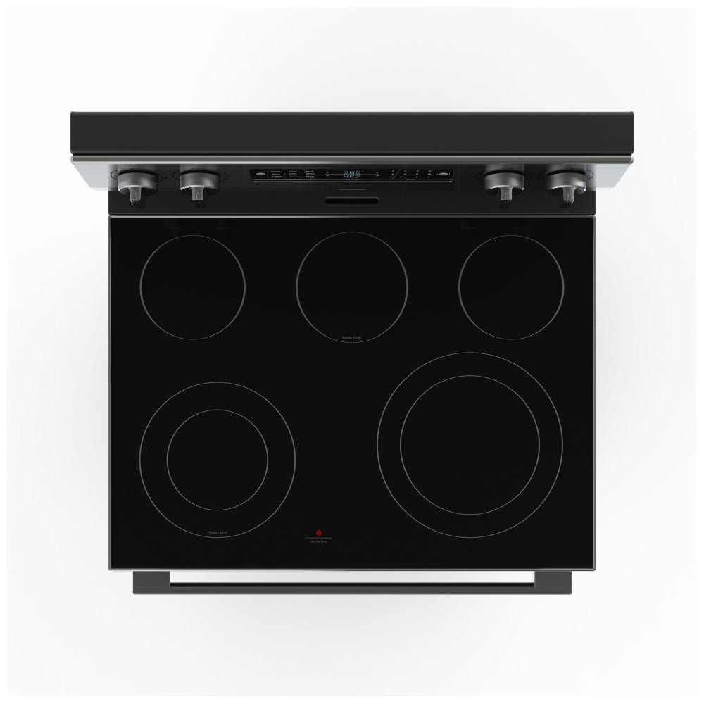 Hisense HBE3502CAS Electric Range, 5.8 cu. ft. Capacity, 30 inch Exterior Width, True Convection, 5 Burners, Storage Drawer, Yes, Manual Clean, 3,300 W Highest Element, Stainless Steel colour