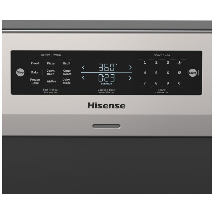 Hisense HBE3502CAS Electric Range, 5.8 cu. ft. Capacity, 30 inch Exterior Width, True Convection, 5 Burners, Storage Drawer, Yes, Manual Clean, 3,300 W Highest Element, Stainless Steel colour