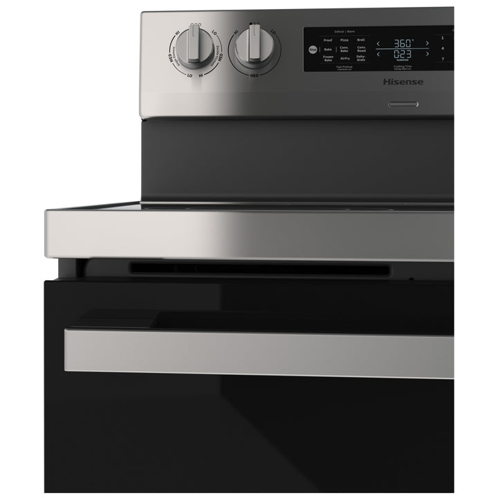 Hisense HBE3502CAS Electric Range, 5.8 cu. ft. Capacity, 30 inch Exterior Width, True Convection, 5 Burners, Storage Drawer, Yes, Manual Clean, 3,300 W Highest Element, Stainless Steel colour