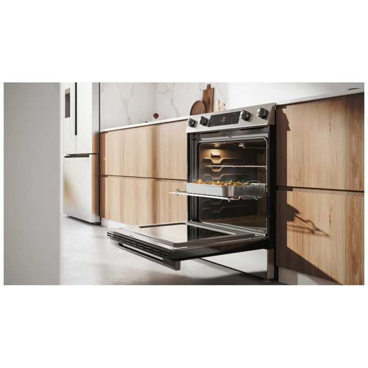 Bosch 100 Series HEF1050MC Electric Range, 5.8 cu. ft. Capacity, 30 inch Exterior Width, Convection, Storage Drawer, Yes, Self Clean, 3,000 W Highest Element, Stainless Steel colour