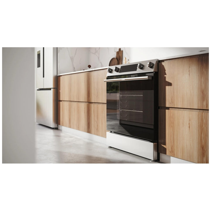 Bosch 100 Series HEF1050MC Electric Range, 5.8 cu. ft. Capacity, 30 inch Exterior Width, Convection, Storage Drawer, Yes, Self Clean, 3,000 W Highest Element, Stainless Steel colour