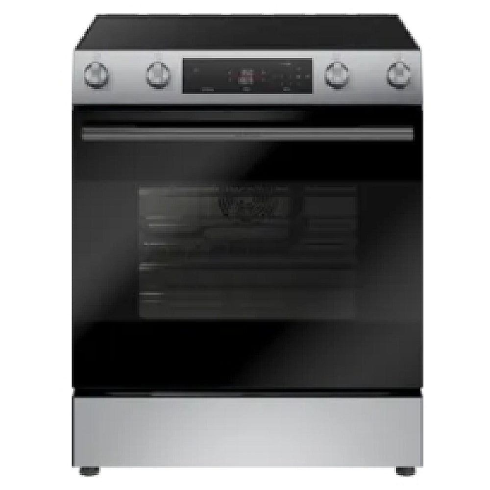 Bosch 100 Series HEF1050MC Electric Range, 5.8 cu. ft. Capacity, 30 inch Exterior Width, Convection, Storage Drawer, Yes, Self Clean, 3,000 W Highest Element, Stainless Steel colour