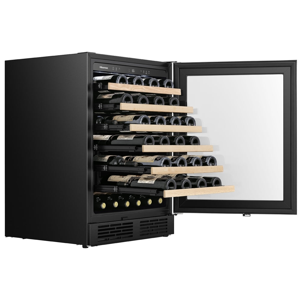 Hisense HWS054N6SS Wine Cooler Under Counter Wine Refrigeration, 24 inch Width, ENERGY STAR Certified, 5.4 cu. ft. Capacity, 54 Wine Bottle Capacity, Stainless Steel colour Built-in or Freestanding