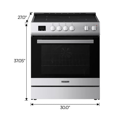 30 in. 4-Elements Slide-In Induction Range in Stainless Steel with Dual Elements HBRI330