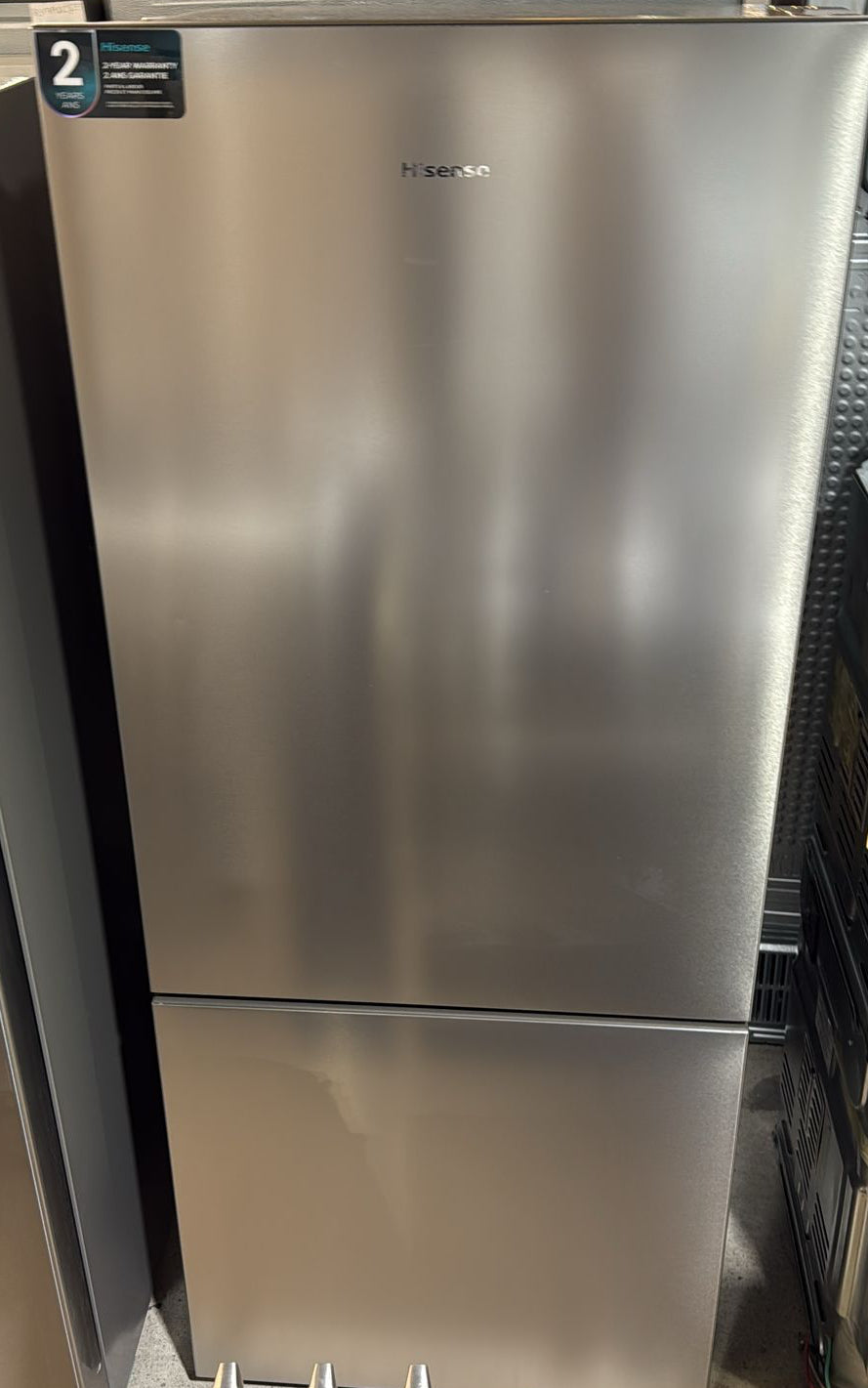 Hisense RB15A2CSE Bottom Freezer Refrigerator, 28 inch Width, ENERGY STAR Certified, Counter Depth, 14.7 cu. ft. Capacity, Titanium color Pure Flat Design RF