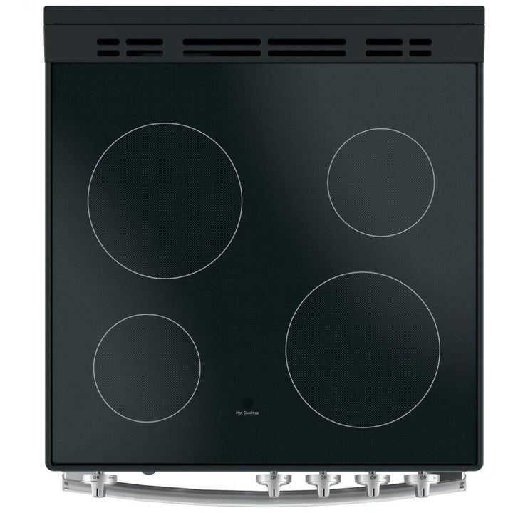 GE JCAS640RMSS Electric Range, 2.9 cu. ft. Capacity, 24 inch Exterior Width, 4 Burners, Storage Drawer, Manual Clean, 2,000 W Highest Element, Stainless Steel colour