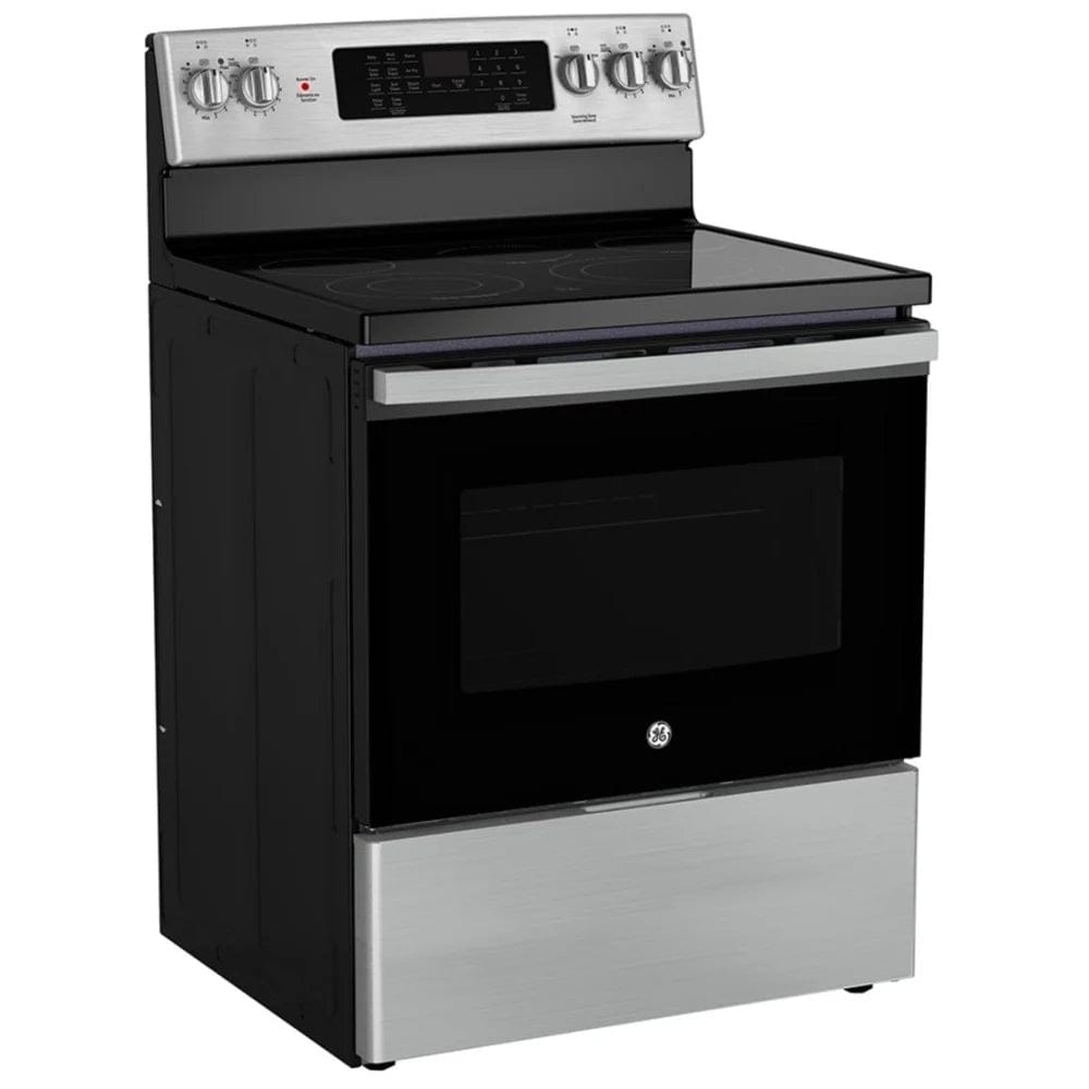 GE JCB840STSS / JCB840ETES Range, 30 inch Exterior Width, Electric, Self Clean, Convection, 5 Burners, Storage Drawer, Air Fry, 1 Ovens, Slate