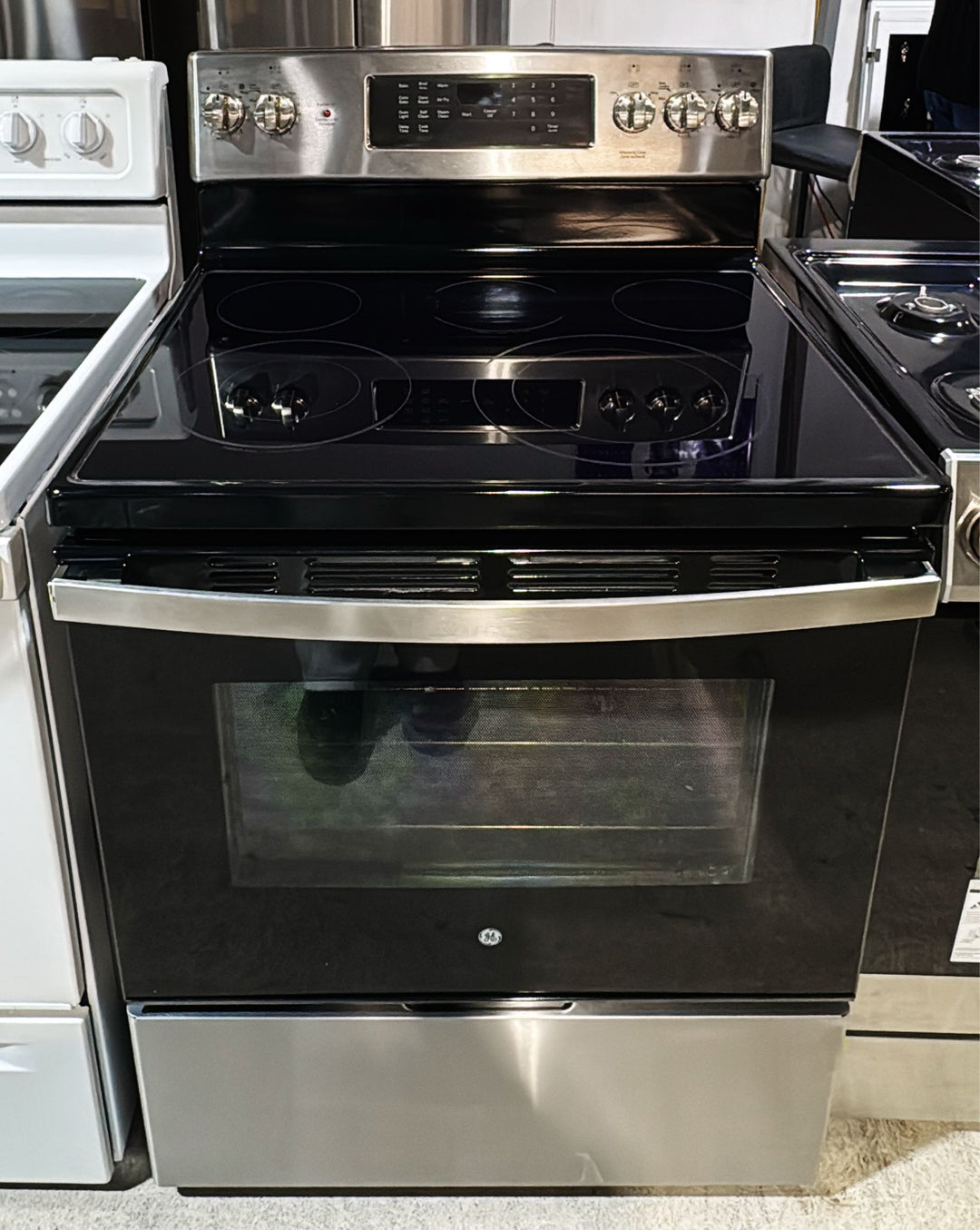 GE JCB840STSS / JCB840ETES Range, 30 inch Exterior Width, Electric, Self Clean, Convection, 5 Burners, Storage Drawer, Air Fry, 1 Ovens, Slate