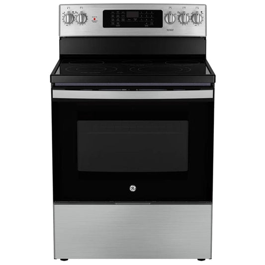 GE JCB840STSS / JCB840ETES Range, 30 inch Exterior Width, Electric, Self Clean, Convection, 5 Burners, Storage Drawer, Air Fry, 1 Ovens, Slate