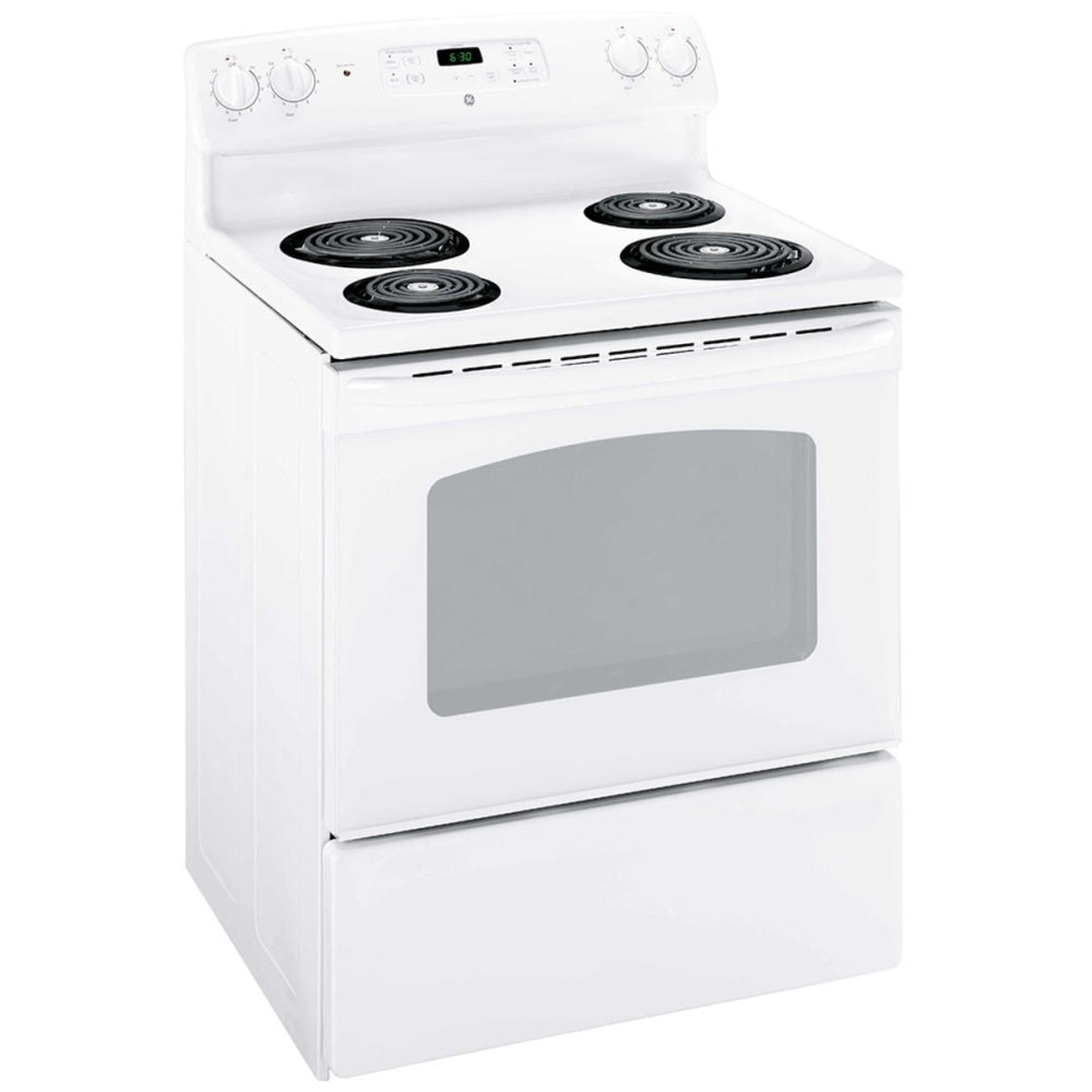 GE 30" 5 Cu. Ft. Freestanding Electric Coil Top Range (JCBS280DMWW) - White