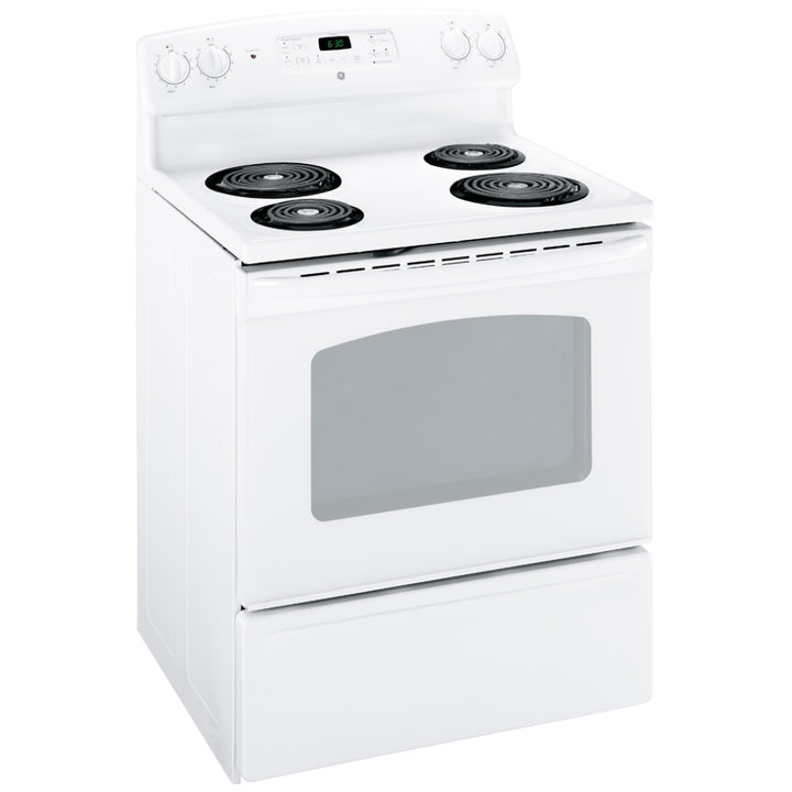 GE 30" 5 Cu. Ft. Freestanding Electric Coil Top Range (JCBS280DMWW) - White