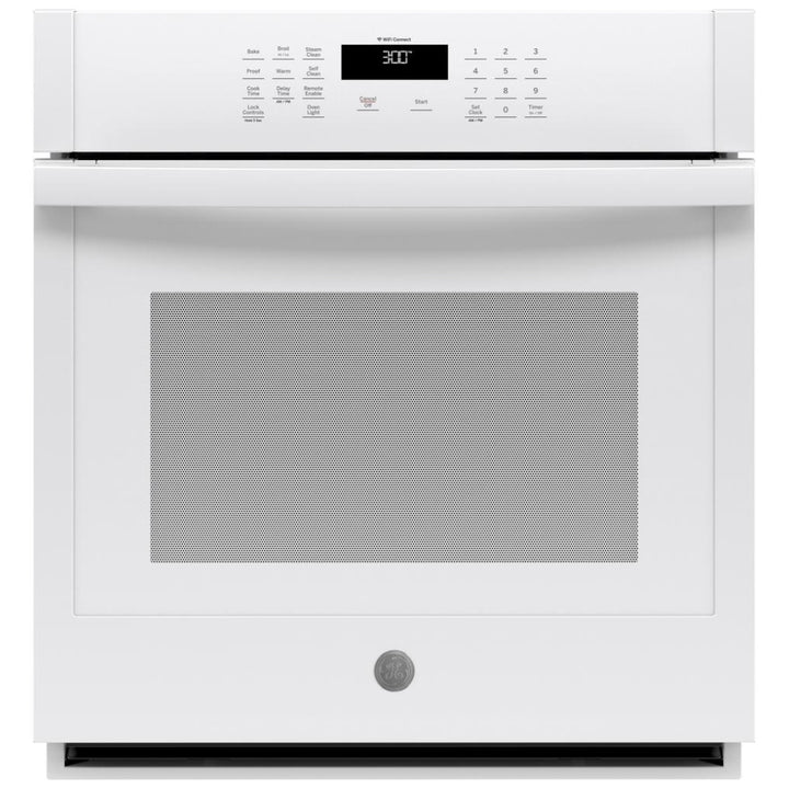 GE JKS3000DNWW Single Wall Oven, 27 inch Exterior Width, Self Clean, 4.3 cu. ft. Capacity, Wifi Enabled, White colour