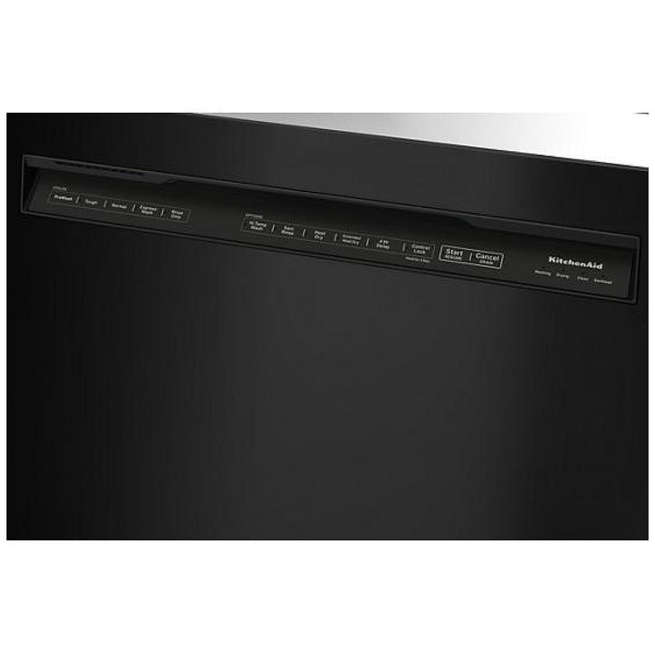 KitchenAid KDFE204KBL Dishwasher, 24 inch Exterior Width, 39 dB Decibel Level, Full Console, Stainless Steel (Interior), 5 Wash Cycles, 13 Capacity (Place Settings), Black colour SatinGlide Racks