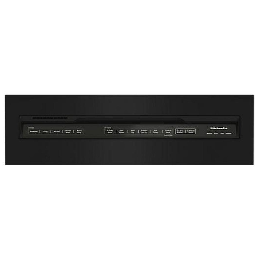 KitchenAid KDFE204KBL Dishwasher, 24 inch Exterior Width, 39 dB Decibel Level, Full Console, Stainless Steel (Interior), 5 Wash Cycles, 13 Capacity (Place Settings), Black colour SatinGlide Racks