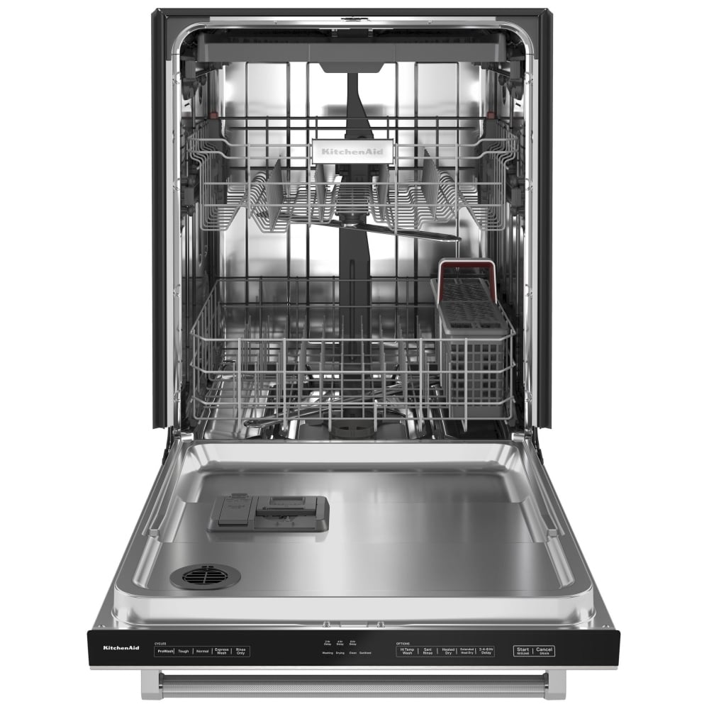 KitchenAid KDTE204KPS Dishwasher, 24 inch Exterior Width, 39 dB Decibel Level, Fully Integrated, Stainless Steel (Interior), 5 Wash Cycles, 13 Capacity (Place Settings), 3 Loading Racks, Stainless Steel color Satin Glide Racks