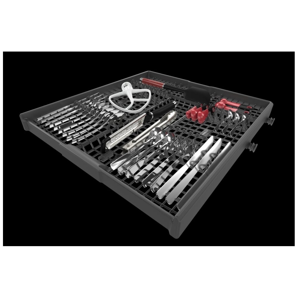 KitchenAid KDTE204KPS Dishwasher, 24 inch Exterior Width, 39 dB Decibel Level, Fully Integrated, Stainless Steel (Interior), 5 Wash Cycles, 13 Capacity (Place Settings), 3 Loading Racks, Stainless Steel color Satin Glide Racks