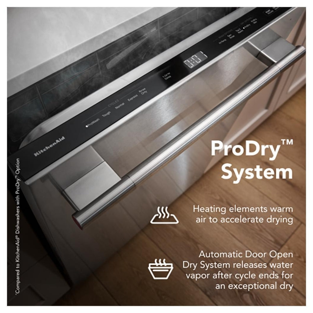 KitchenAid KDTS324SJP Dishwasher, 24 inch Exterior Width, 41 dB Decibel Level, Fully Integrated, Stainless Interior, 5 Wash Cycles, 15 Capacity (Place Settings), 3 Loading Racks, Juniper colour Category: Dishwashers