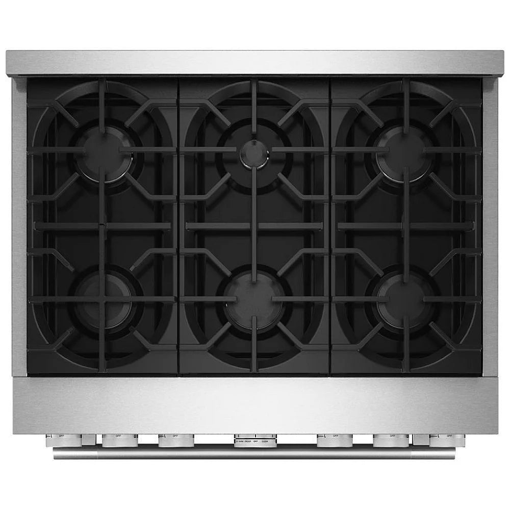 KitchenAid KFGS936SSS Gas Range, 5.1 cu. ft. Capacity, 36 inch Exterior Width, Self Clean, True Convection, 6 Burners, Air Fry, 20,000 BTU Highest Burner, Stainless Steel colour, Even-Heat™