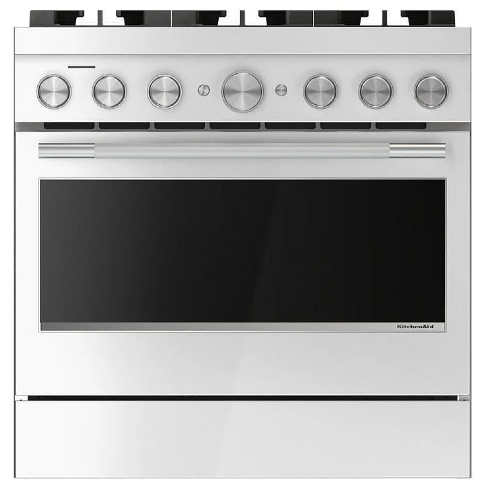 KitchenAid KFGS936SSS Gas Range, 5.1 cu. ft. Capacity, 36 inch Exterior Width, Self Clean, True Convection, 6 Burners, Air Fry, 20,000 BTU Highest Burner, Stainless Steel colour, Even-Heat™