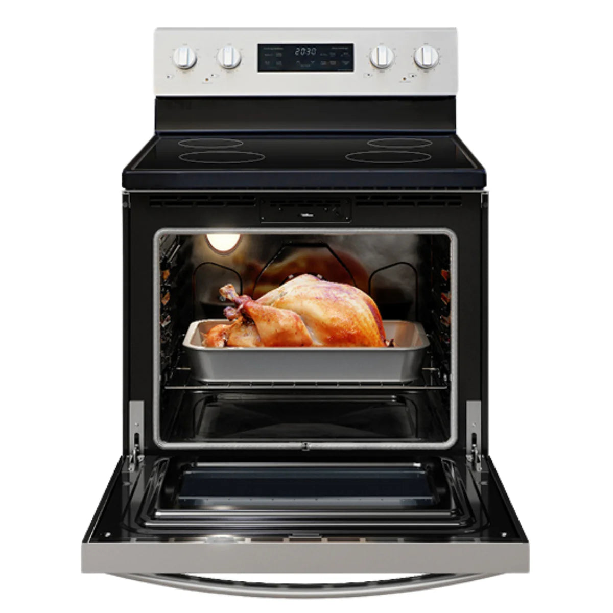 Kenmore 30 inch 5 cu ft Rear Control Smooth Top Electric Range with Airfry and True Convection KenmoreSKU: KKFTR4.8REARAFC-SS