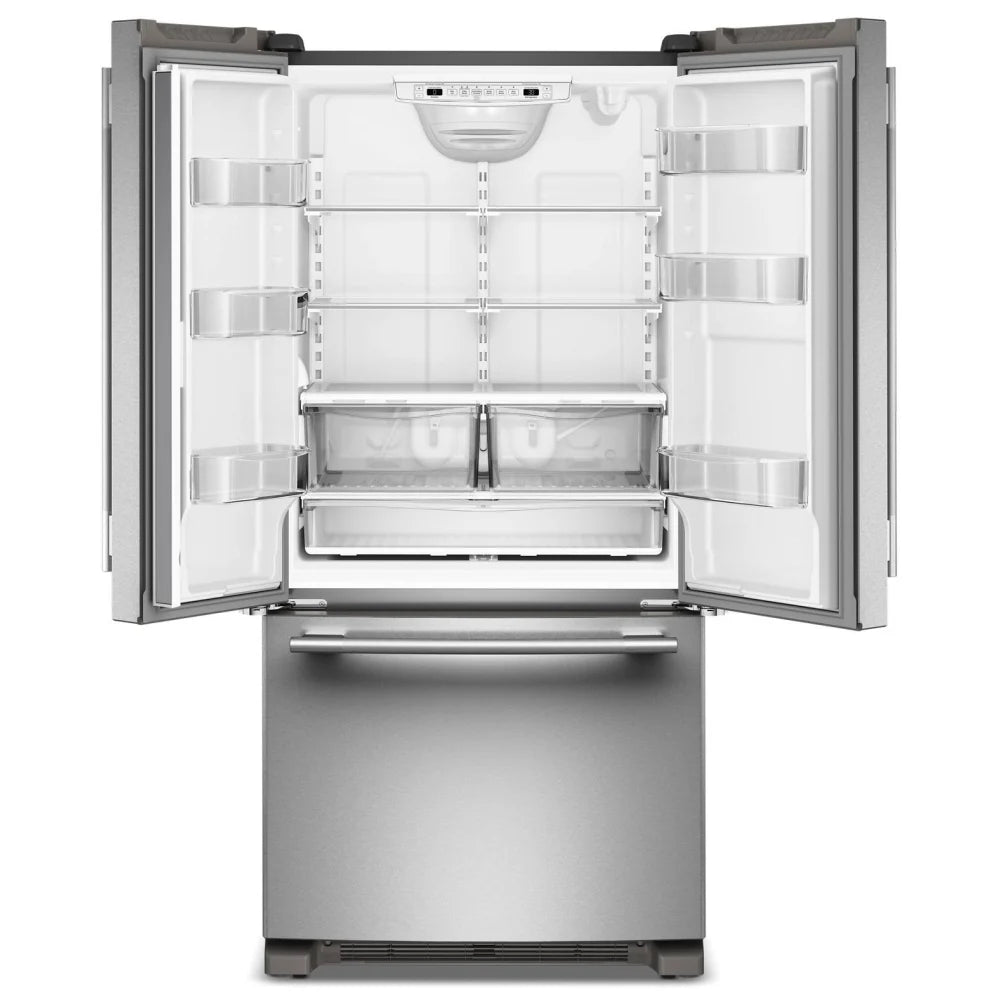 KitchenAid KRFF333SPS French Door Refrigerator, 33 inch Width, 22.1 cu. ft. Capacity, Water Dispenser (Interior), Ice Dispenser (Freezer Located), ENERGY STAR Certified, PrintShield Stainless colour, Preserva® Food Care