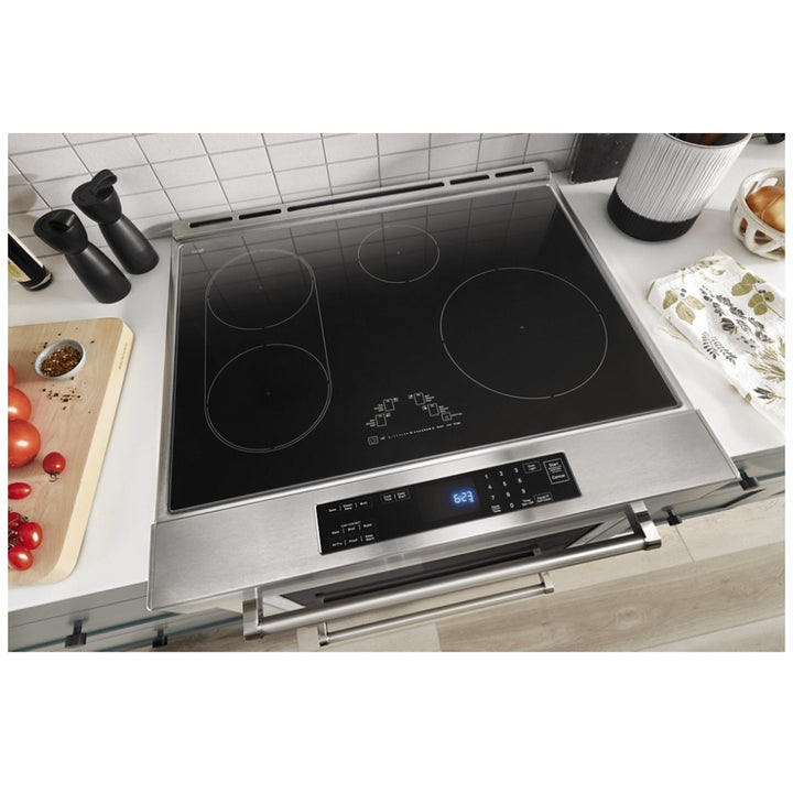 KitchenAid KSIS730PSS Induction Range, 6.4 cu. ft. Capacity, 30 inch Exterior Width, True Convection, 4 Burners, Storage Drawer, Air Fry, Self Clean, 3,700 Watts Highest Burner Element, Stainless Steel colour True European Convection, Steam Rack