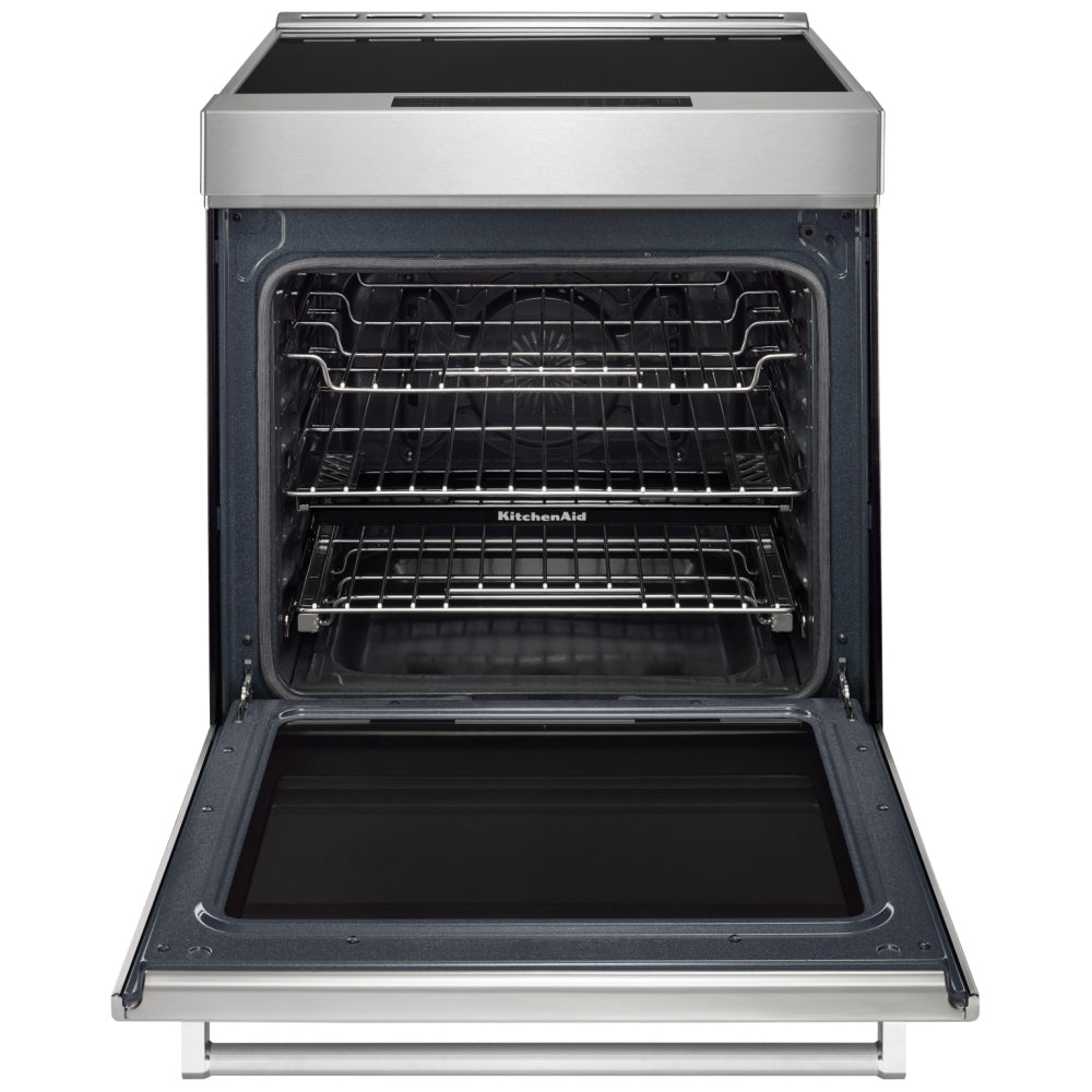 KitchenAid KSIS730PSS Induction Range, 6.4 cu. ft. Capacity, 30 inch Exterior Width, True Convection, 4 Burners, Storage Drawer, Air Fry, Self Clean, 3,700 Watts Highest Burner Element, Stainless Steel colour True European Convection, Steam Rack