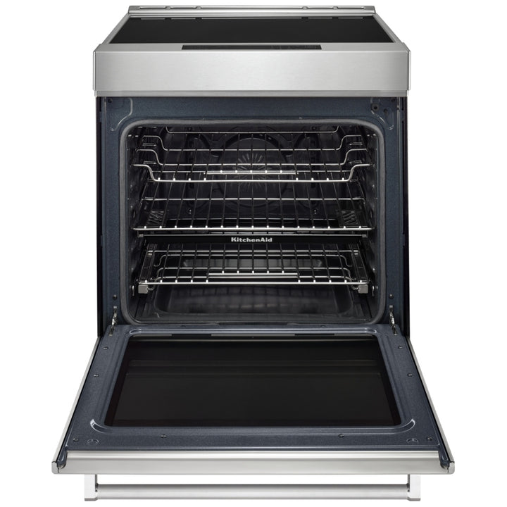 KitchenAid KSIS730PSS Induction Range, 6.4 cu. ft. Capacity, 30 inch Exterior Width, True Convection, 4 Burners, Storage Drawer, Air Fry, Self Clean, 3,700 Watts Highest Burner Element, Stainless Steel colour True European Convection, Steam Rack