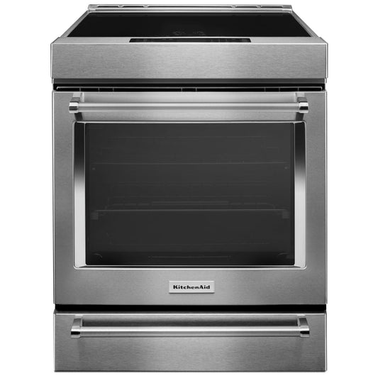 KitchenAid KSIS730PSS Induction Range, 6.4 cu. ft. Capacity, 30 inch Exterior Width, True Convection, 4 Burners, Storage Drawer, Air Fry, Self Clean, 3,700 Watts Highest Burner Element, Stainless Steel colour True European Convection, Steam Rack