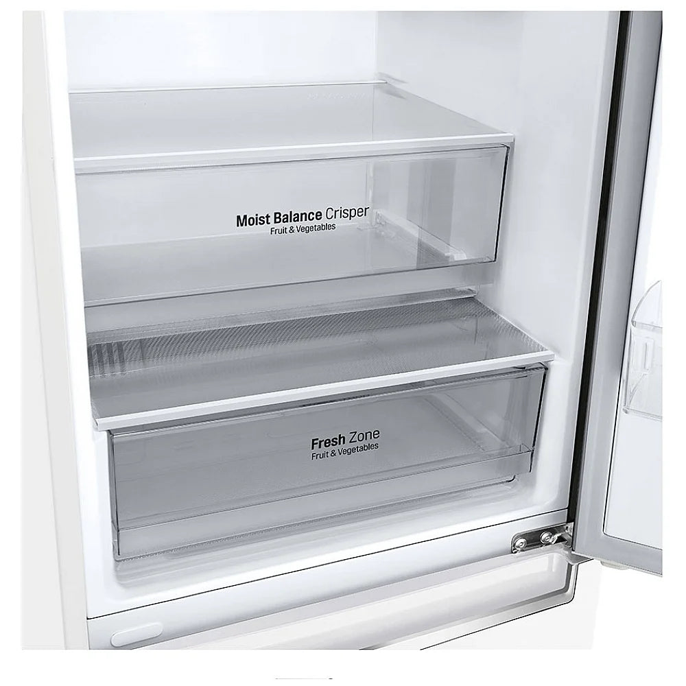 LG LBNC12231W Bottom Freezer Counter Depth Refrigerator, 24 inch Width, Counter Depth, ENERGY STAR Certified, 11.9 cu. ft. Capacity, White colour, DoorCooling+, Multi-Air Flow™, SmartDiagnosis™