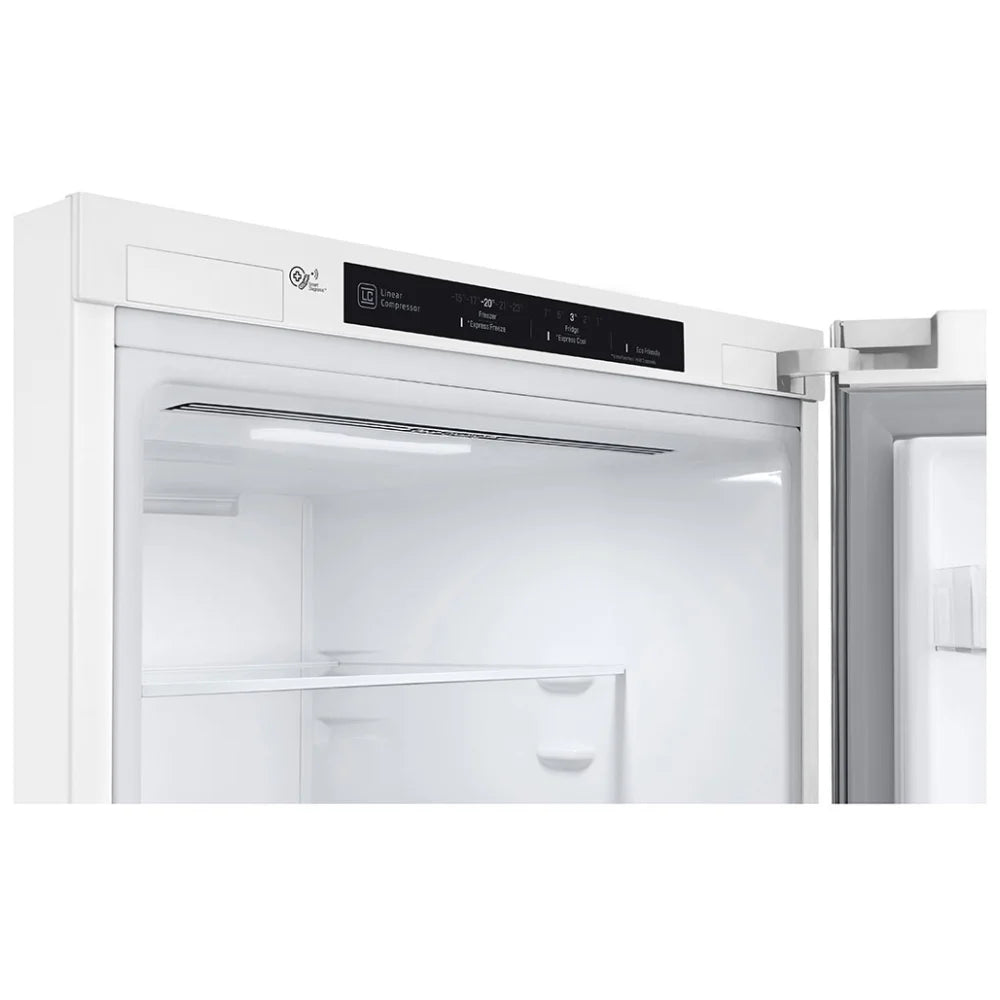 LG LBNC12231W Bottom Freezer Counter Depth Refrigerator, 24 inch Width, Counter Depth, ENERGY STAR Certified, 11.9 cu. ft. Capacity, White colour, DoorCooling+, Multi-Air Flow™, SmartDiagnosis™