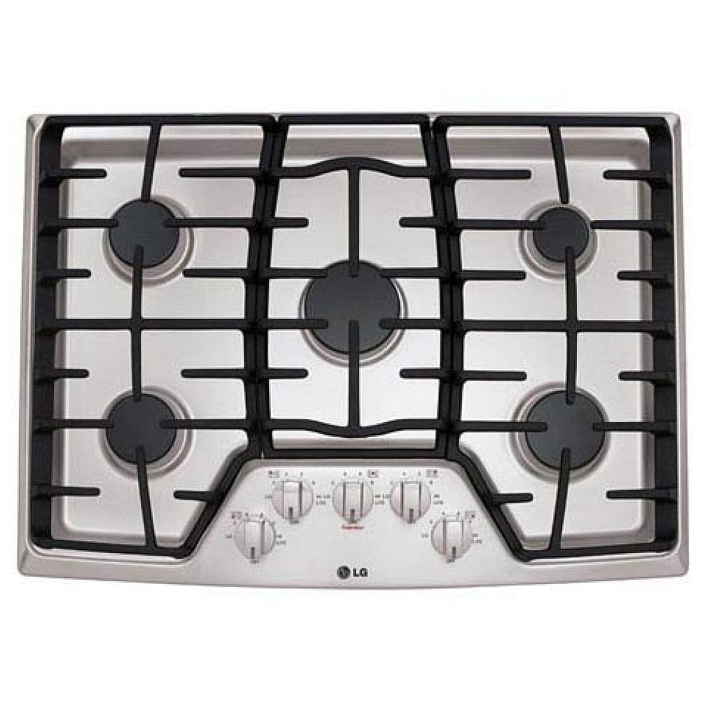 LG LCG3011ST Gas Cooktop, 30 inch Exterior Width, Gas, 5 Burners, Stainless Steel colour SuperBoilâ„¢ 17,000 BTU burner