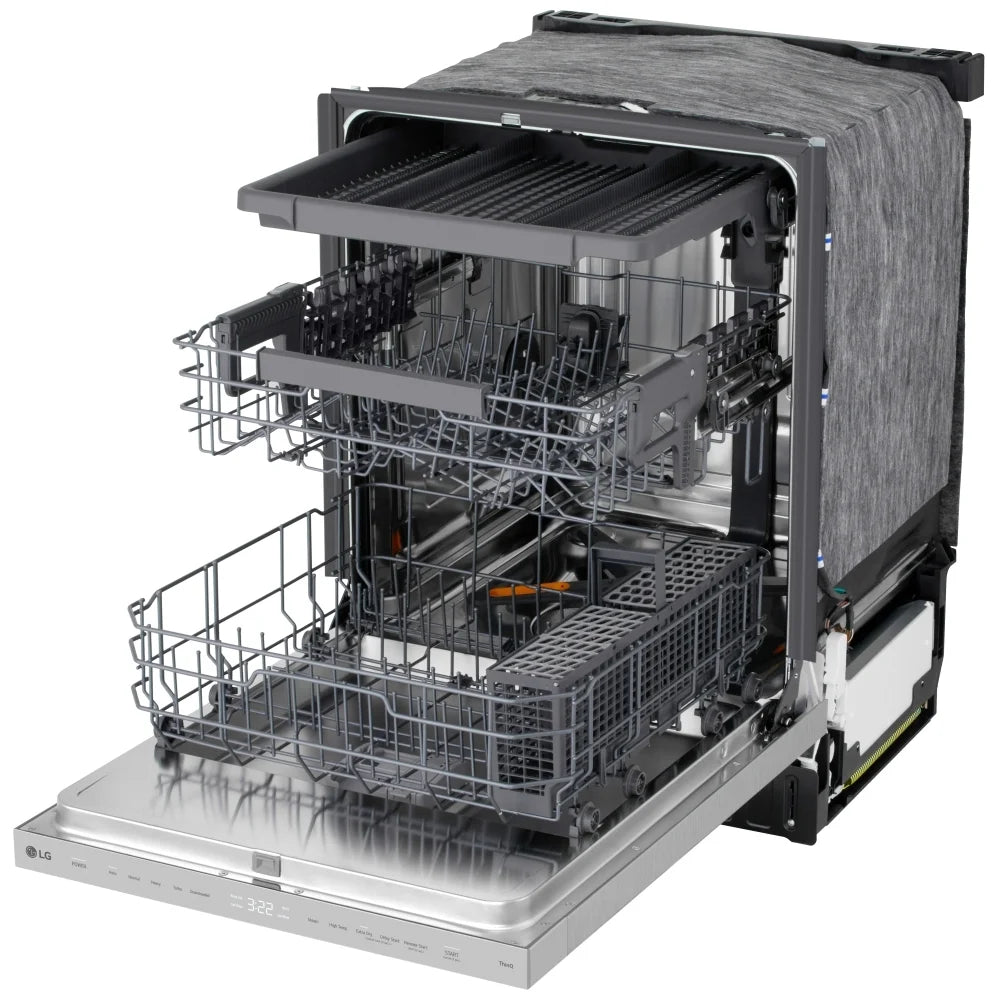 LG LDNPQ44S Dishwasher, 24 inch Exterior Width, 46 dB Decibel Level, Fully Integrated, Stainless Interior, 5 Wash Cycles, 16 Capacity