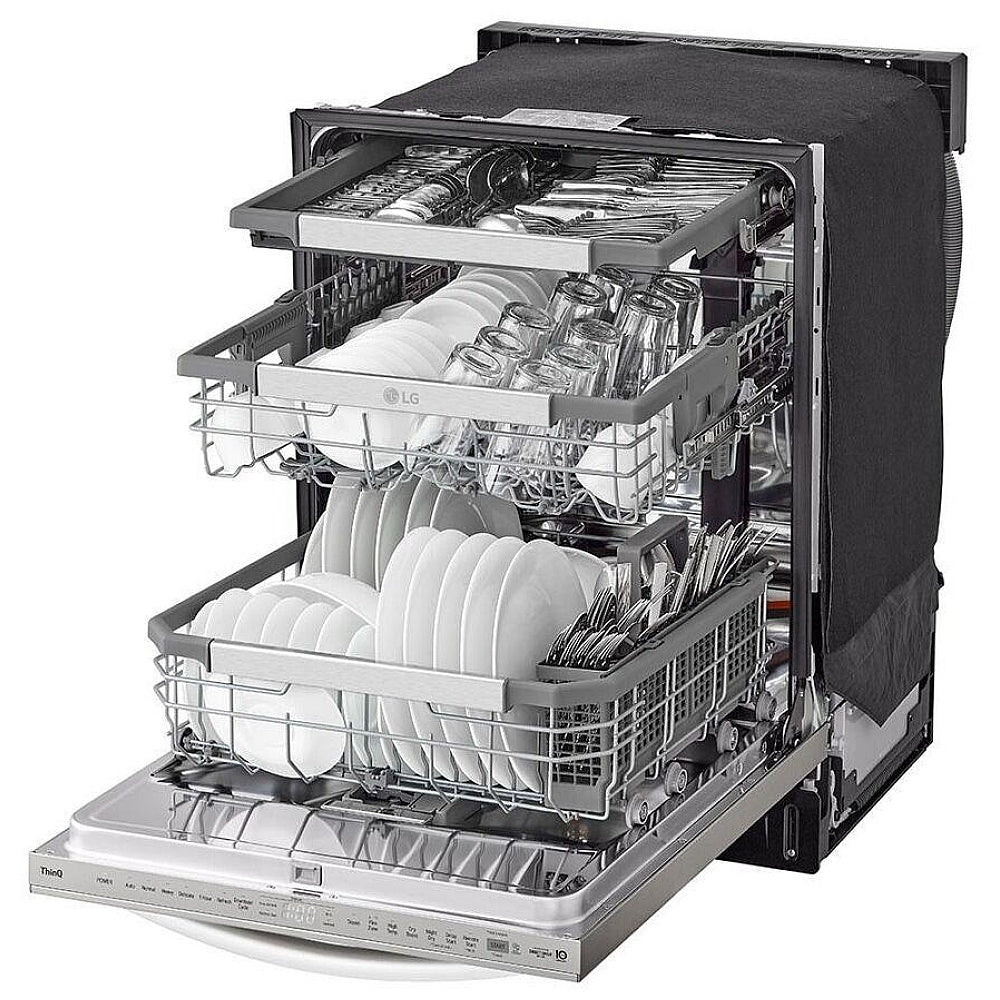 LG Electronics LDPH7972S 24-inch Top Control Smart Dishwasher in Smudgeproof Stainless Steel with One Hour Wash & Dynamic Heat Dry TrueSteam® Cleaning, Adjustable 3rd Rack, 42 dBA - ENERGY STAR®