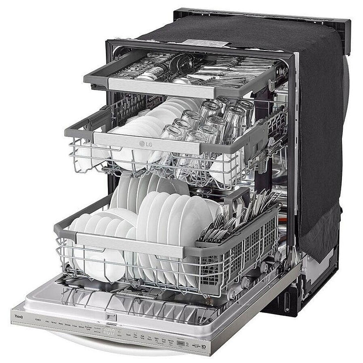 LG Electronics LDPH7972S 24-inch Top Control Smart Dishwasher in Smudgeproof Stainless Steel with One Hour Wash & Dynamic Heat Dry TrueSteam® Cleaning, Adjustable 3rd Rack, 42 dBA - ENERGY STAR®