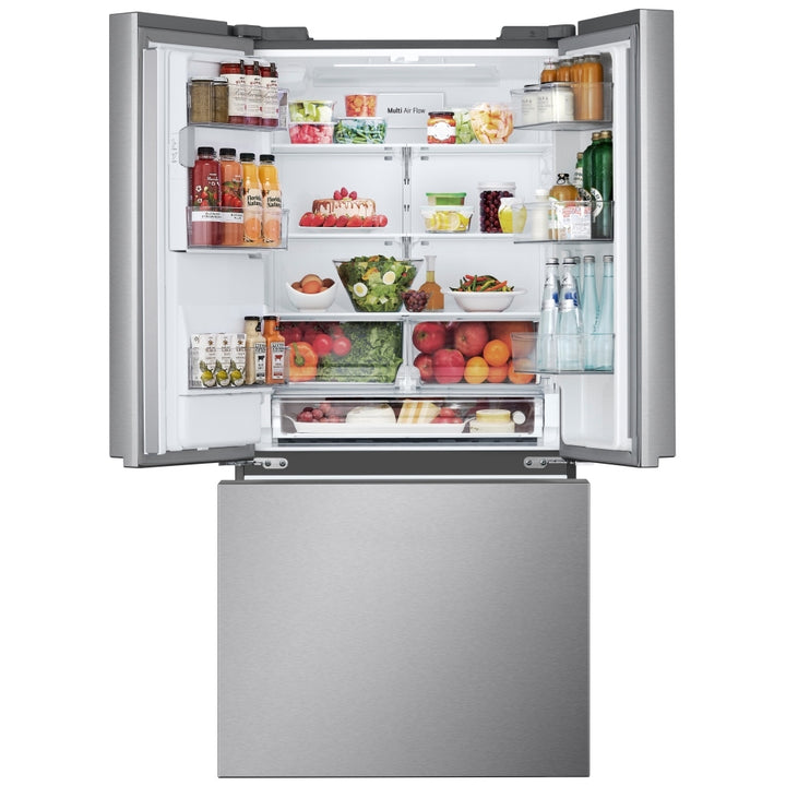 LG LF25S6330S French Door Refrigerator, 33 inch Width, ENERGY STAR Certified, 25 cu. ft. Capacity, Stainless Steel color. Open box