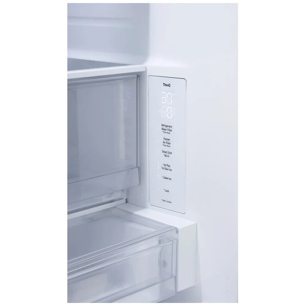 LG LF31WSH63S French Door Refrigerator, 36 inch Width, 31 cu. ft. Capacity, Water Dispenser (Exterior), Ice Dispenser (Thru Door), ENERGY STAR Certified, Stainless Steel colour, DoorCooling+, IcePlus™, Slim SpacePlus ® Ice System, SmartDiagnosis