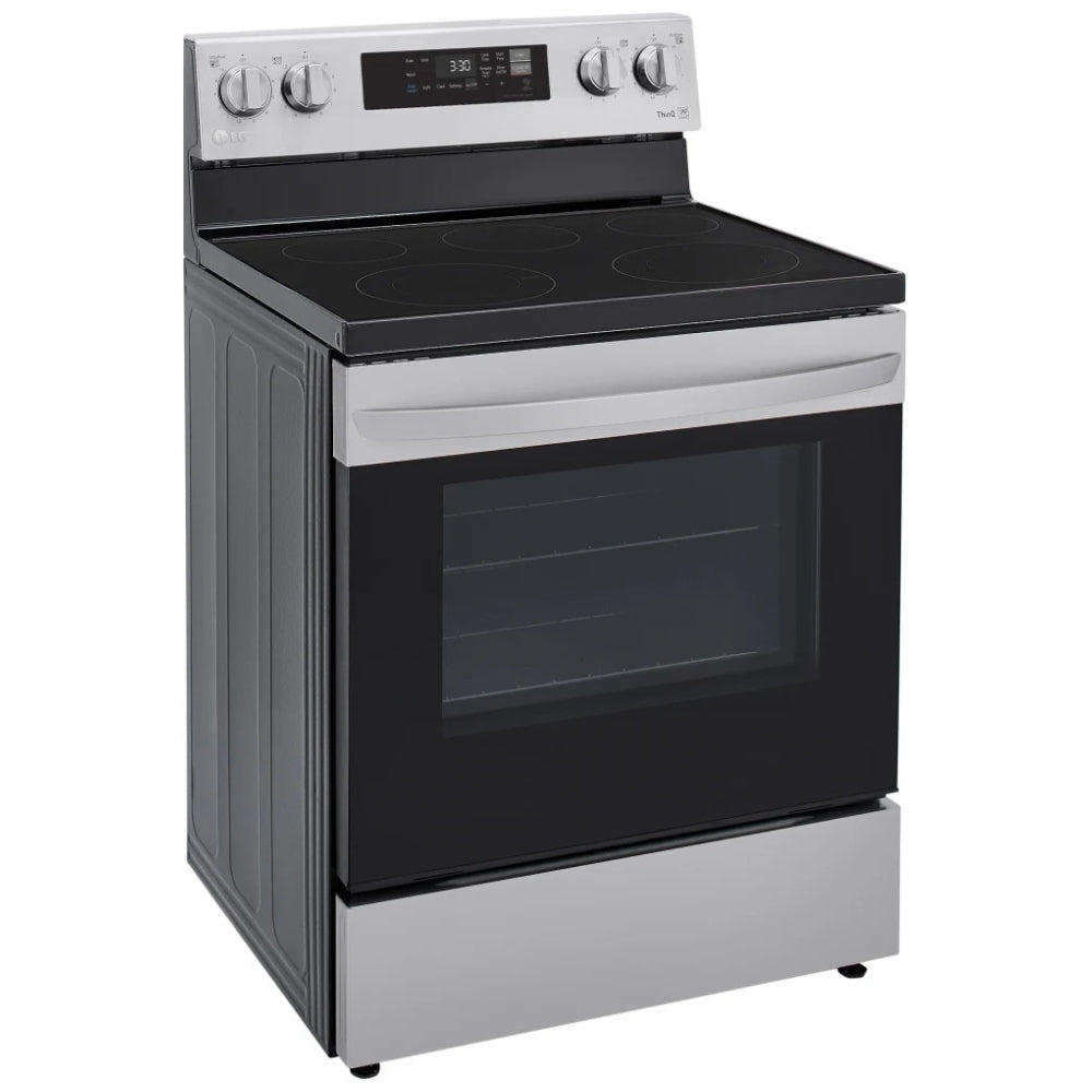 LG LREL6321S Range, 30" Exterior Width, Electric Range, Glass Burners (Electric), 5 Burners, 6.3 cu. ft. Capacity, Storage Drawer, 1 Ovens, Wifi Enabled, 3200W, Rear Controls, Stainless Steel colour