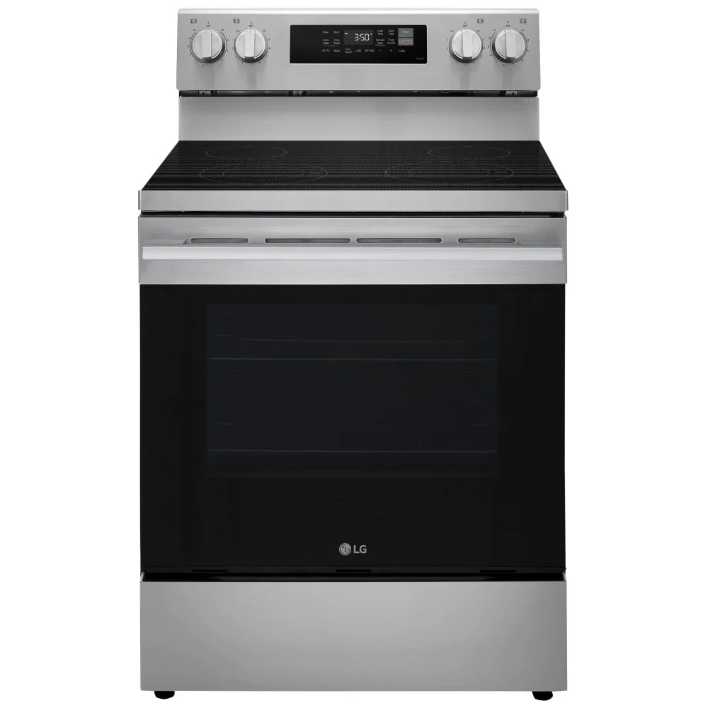 LG LREN6321YE Electric Range, 6.3 cu. ft. Capacity, 30 inch Exterior Width, Convection, 4 Burners, Storage Drawer, Air Fry, Manual Clean, 3,200 W Highest Element