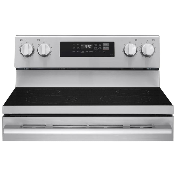 LG LREN6321YE Electric Range, 6.3 cu. ft. Capacity, 30 inch Exterior Width, Convection, 4 Burners, Storage Drawer, Air Fry, Manual Clean, 3,200 W Highest Element