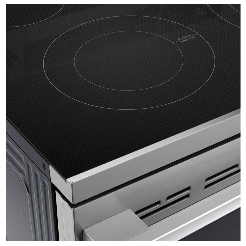 LG LREN6325XE Electric Range, 6.3 cu. ft. Capacity, 30 inch Exterior Width, Convection, 5 Burners, Storage Drawer, Air Fry, Self Clean, 3,200 W Highest Element