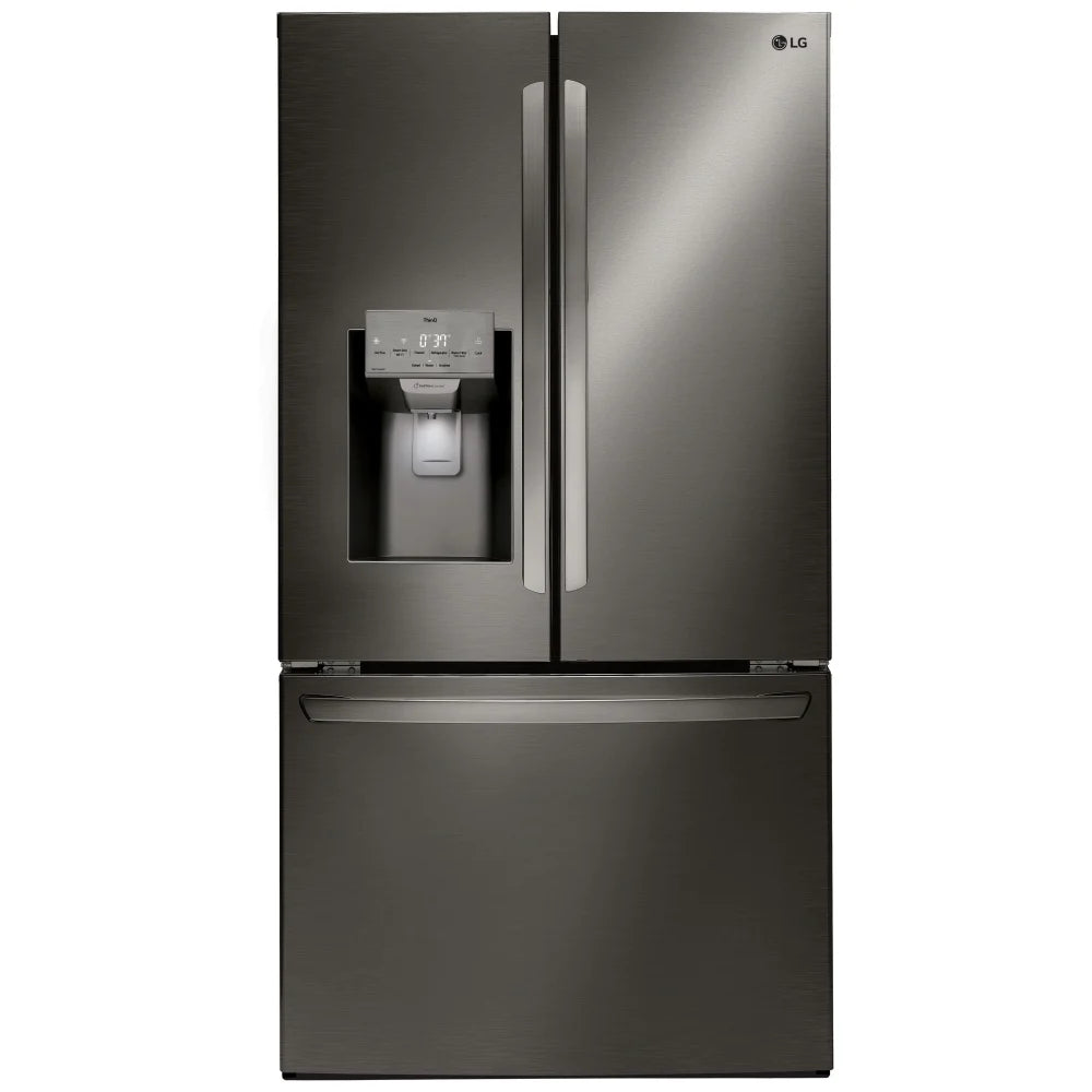 LG LRFS28XBD French Door Refrigerator, 36 inch Width, 27.7 cu. ft. Capacity, Water Dispenser (Exterior), Ice Dispenser (Thru Door), ENERGY STAR Certified, Black Stainless Steel colour, DoorCooling