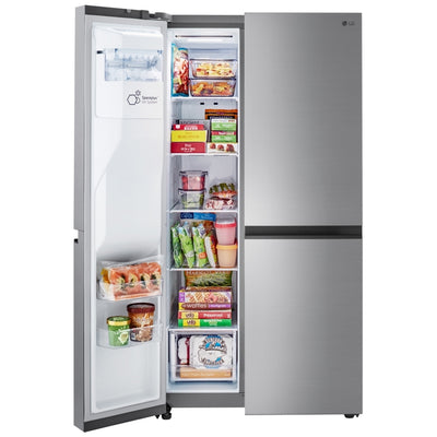 LG LRSXS2706V Side by Side Refrigerator, 36 inch Width, Ice Dispenser (Thru Door), Water Dispenser (Exterior), 27.1 cu. ft. Capacity, Platinum Silver colour