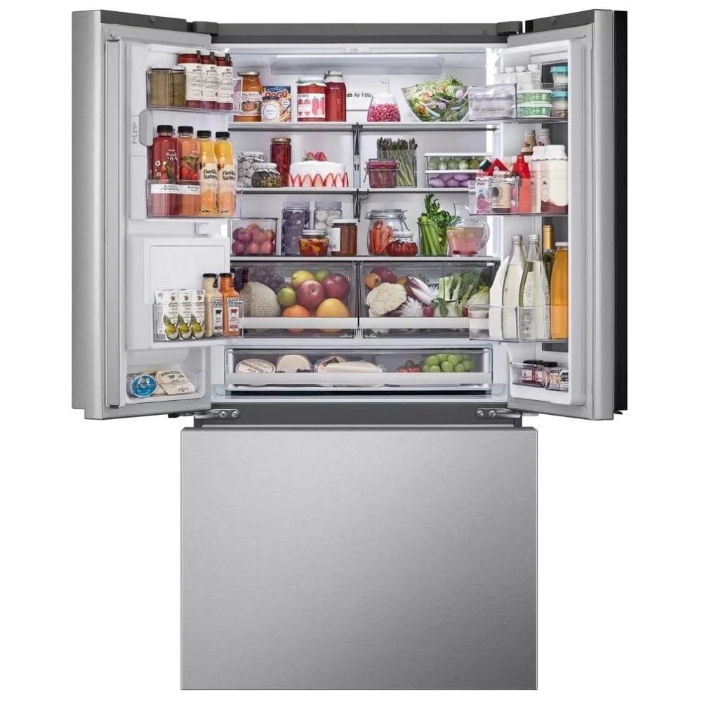 LG LRYKS3106S French Door Refrigerator, 36 inch Width, ENERGY STAR Certified, 31 cu. ft. Capacity, Stainless Steel colour Cool Guard, Door Cooling+, LG InstaView mirror, Door-in-Door, UVnano, Craft Ice, Dual Ice Maker- Mirror and See through with Tapping