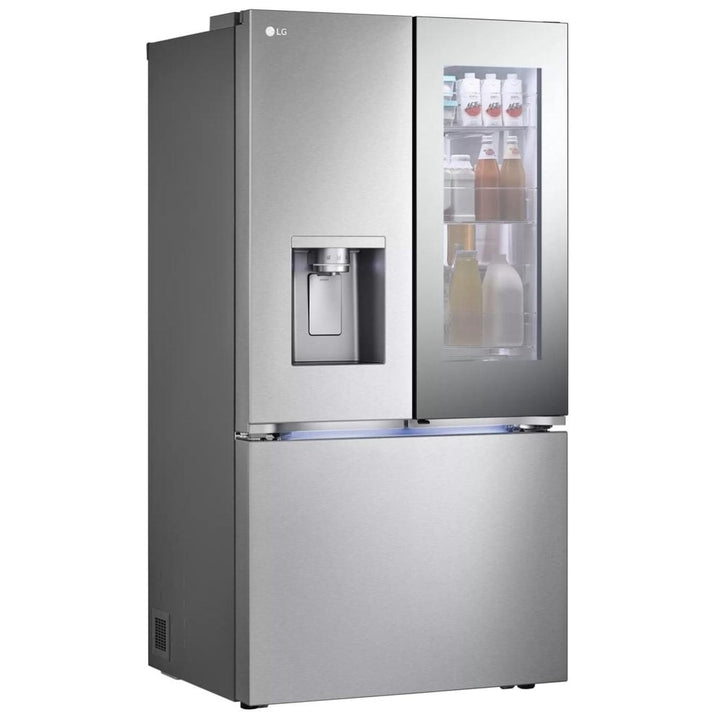 LG LRYKS3106S French Door Refrigerator, 36 inch Width, ENERGY STAR Certified, 31 cu. ft. Capacity, Stainless Steel colour Cool Guard, Door Cooling+, LG InstaView mirror, Door-in-Door, UVnano, Craft Ice, Dual Ice Maker- Mirror and See through with Tapping