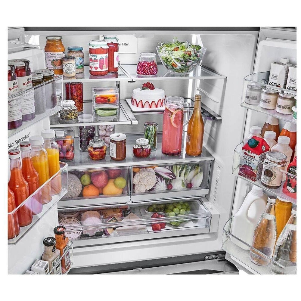 LG LRYXS3106S French Door Refrigerator, 36 inch Width, 30.7 cu. ft. Capacity, Ice Dispenser (Thru Door), ENERGY STAR Certified, Stainless Steel colour, 3-Tier Organization™, Craft Ice™, Door Cooling+, Ice Plus™, Multi-Air Flow™, ThinQ Technology